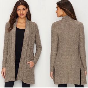 Barefoot Dreams Montecito Taupe Cardigan Sweater with pockets